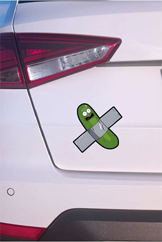Pickle Rick Sticker 13x13 Cm Su Geçirmez Yüksek Çözünürlüklü Araba Laptop Oto Motor Kask Cam Sticker