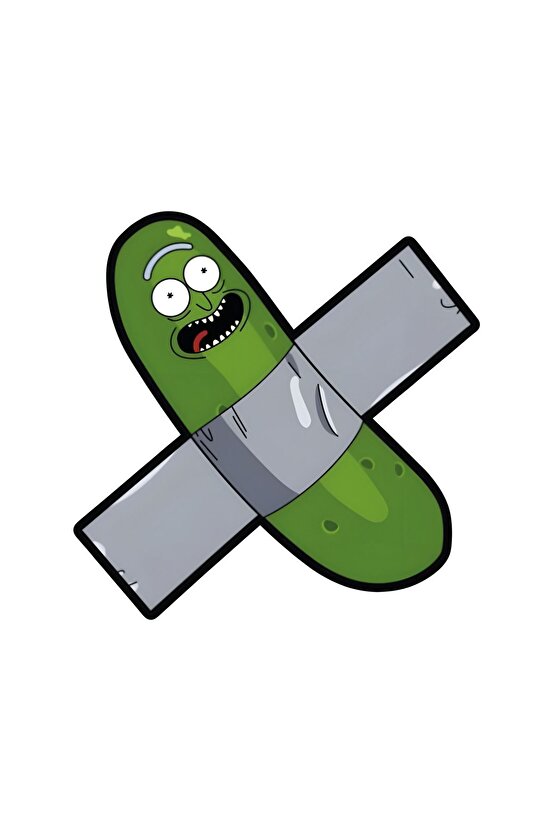 Pickle Rick Sticker 13x13 Cm Su Geçirmez Yüksek Çözünürlüklü Araba Laptop Oto Motor Kask Cam Sticker