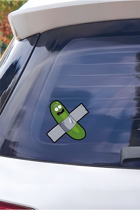 Pickle Rick Sticker 13x13 Cm Su Geçirmez Yüksek Çözünürlüklü Araba Laptop Oto Motor Kask Cam Sticker