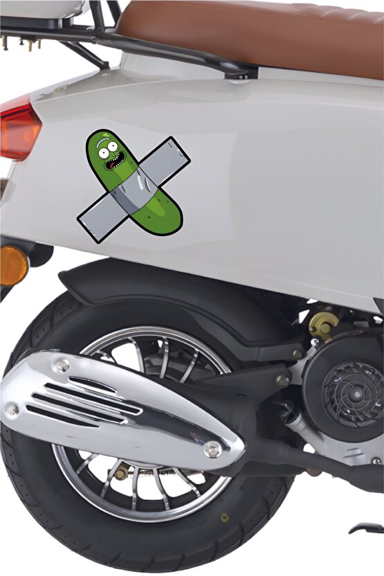 Pickle Rick Sticker 13x13 Cm Su Geçirmez Yüksek Çözünürlüklü Araba Laptop Oto Motor Kask Cam Sticker