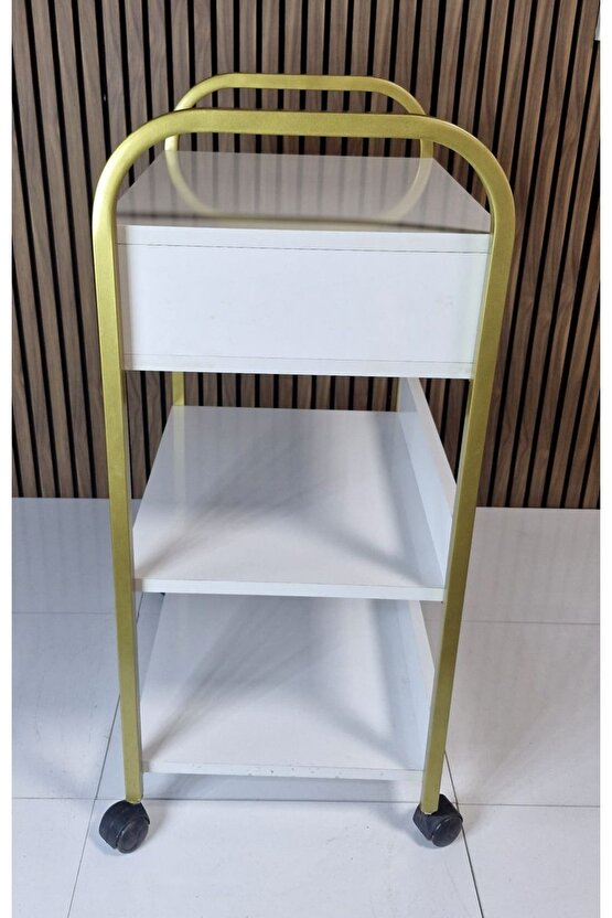 Etejer Gold (çekmeceli , tekerlekli ) Mat Gold