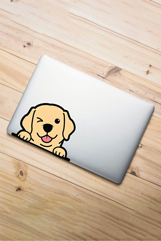 Golden Köpek Sticker 14x10,5 Cm Su Geçirmez Yüksek Çözünürlüklü Araba Laptop Motor Kask Sticker