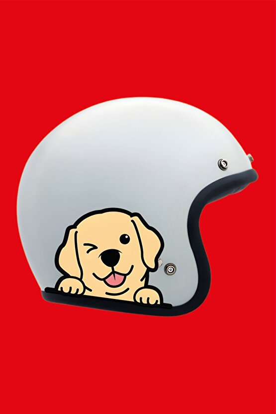 Golden Köpek Sticker 14x10,5 Cm Su Geçirmez Yüksek Çözünürlüklü Araba Laptop Motor Kask Sticker