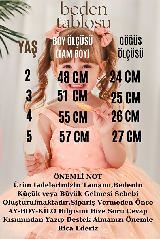 Kız Bebek Elbise Kız Çocuk Elbise Doğum Günü Parti Düğün Elbise Askılı Astarlı Papatya Elbise