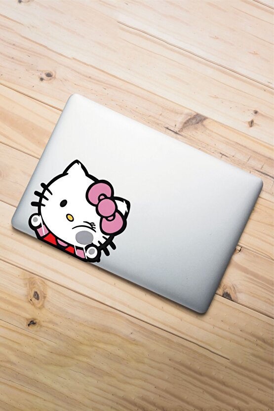 Hello Kitty Sticker 13,5x12 Cm Su Geçirmez Yüksek Çözünürlüklü Araba Laptop Oto Motor Kask Sticker