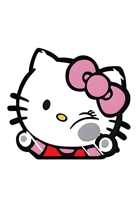 Hello Kitty Sticker 13,5x12 Cm Su Geçirmez Yüksek Çözünürlüklü Araba Laptop Oto Motor Kask Sticker