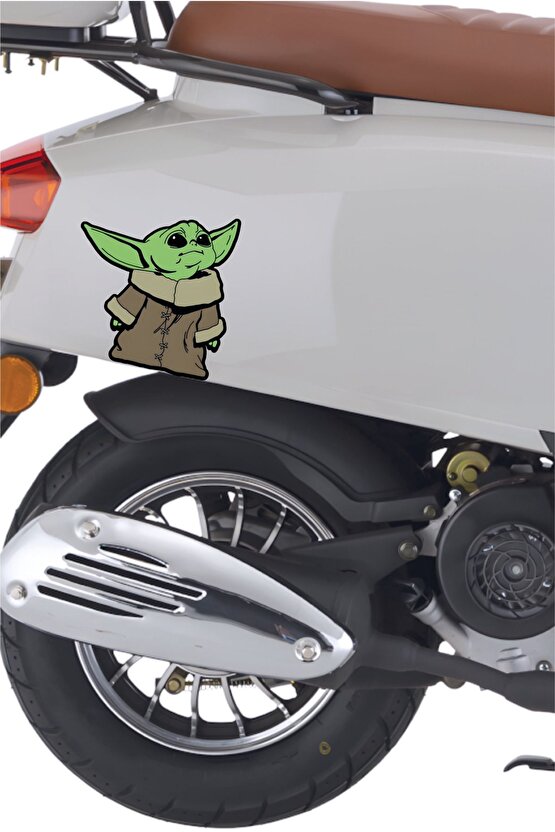 Baby Yoda Sticker 12x12 Cm Su Geçirmez Yüksek Çözünürlüklü Araba Laptop Oto Motorsiklet Kask Sticker