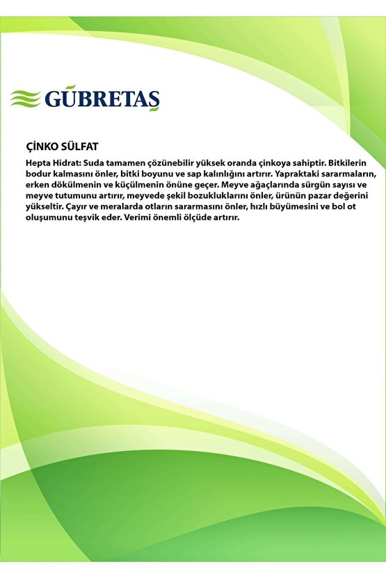 Çinko Sülfat 25kg