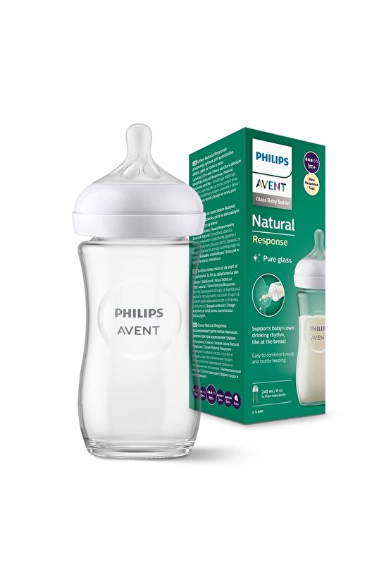 Natural Response Cam Biberon 1 Ay+ 240 ml, Tepkili Biberon Emziği SCY93301