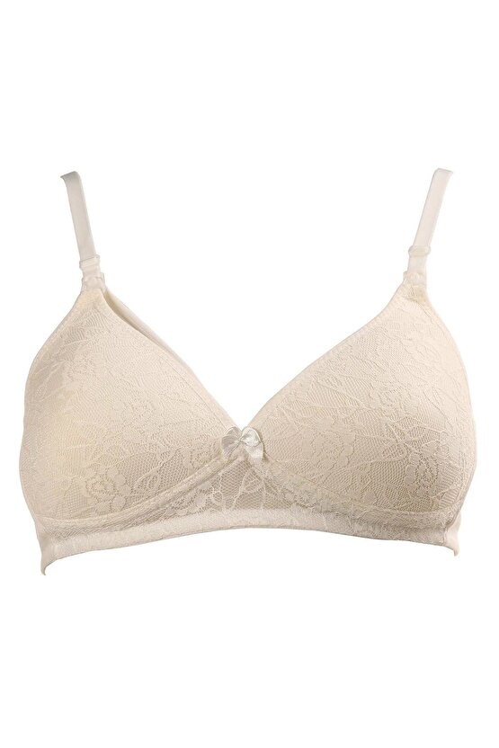 ASFSTORE Sema Baby Dantelli Emzirme Sütyen Ekru 85 Beden