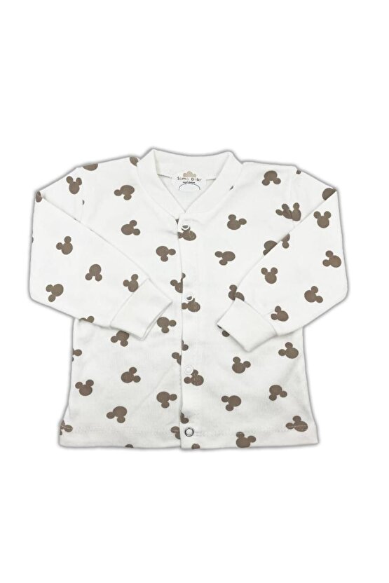 Mickey Mouse Bebek Pijama Takımı – Ekru 0-3 Ay