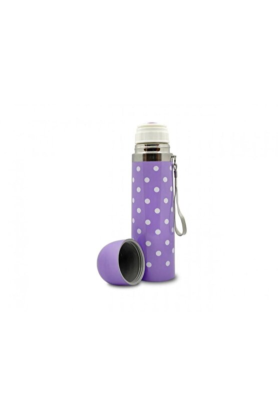 Puantiyeli Bebek Termosu 500 ml - Mor