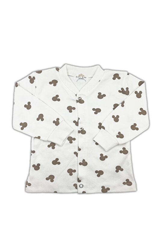 Mickey Mouse Bebek Pijama Takımı – Ekru 0-3 Ay