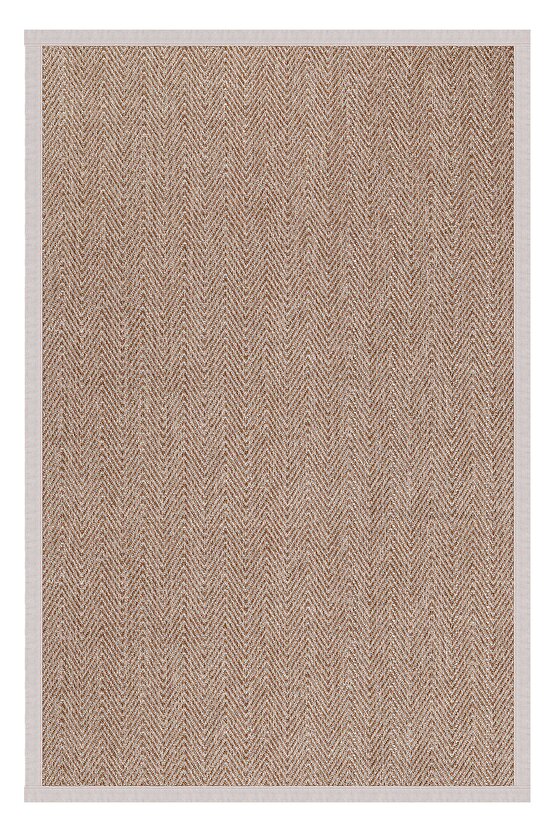 0408-Krem Kumaş Bordür Sisal Halı Kilim Hav Toz Vermez Kolay Temizlenen Hasır Kilim
