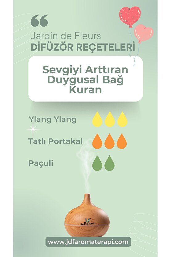 Ultrasonik Aromaterapi Difüzörü 440 ml - Uzaktan Kumandalı, LED Lambalı, Oda & Hava Nemlendiricisi