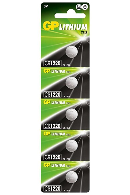 Cr1220-c5 3v Lityum Düğme Pil 5li Paket