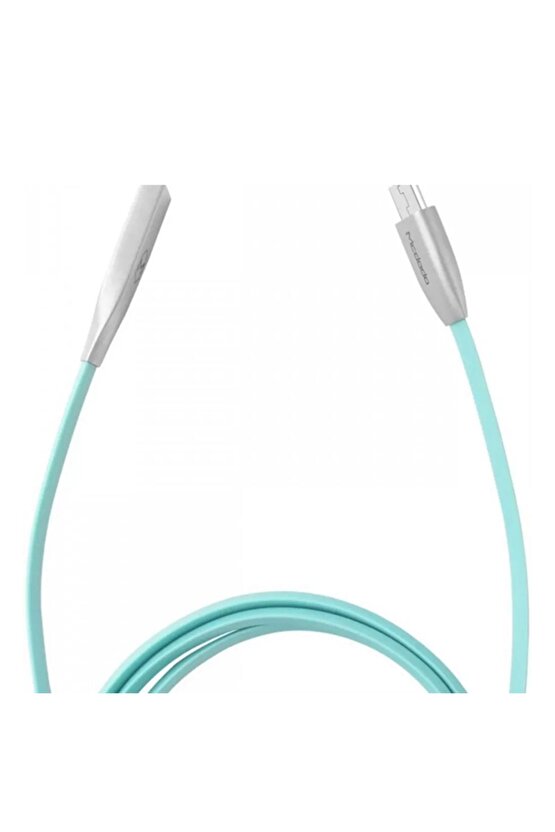 Ca-1252 2.4a 1mt Çinko Alışım Yassı Dörtgen Micro Usb Data Mavi