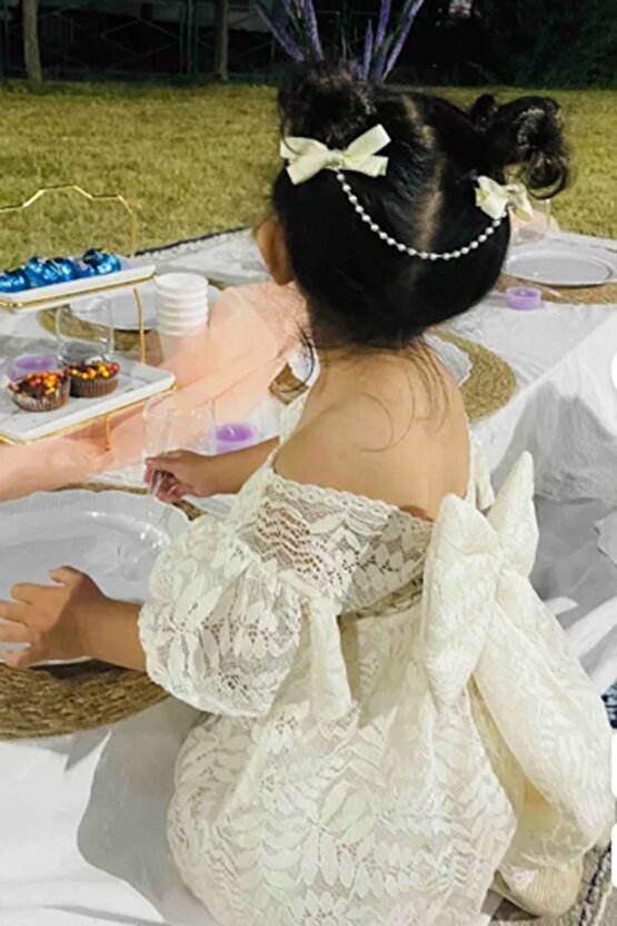 Kız Bebek Elbise Kız Çocuk Elbise Doğum Günü Parti Düğün Elbise Dantelli Kısa Kol Astarlı Elbise