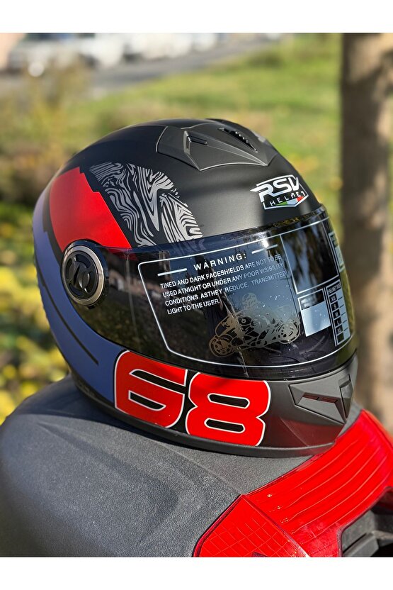 Rsv-helmet Fullface Kask Renkli Vizörlü