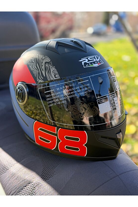 Rsv-helmet Fullface Kask Renkli Vizörlü