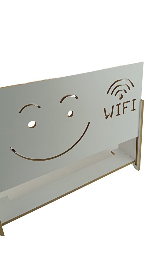 Dekoratif Modem-Wifi Saklama Kutusu Beyaz Duvara Asılabilir 45 x 25 x 10 CM