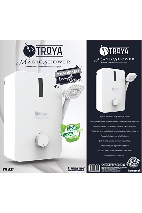 TR-521 Elektrikli Banyo Şofbeni, Elektrikli Ani Su Isıtıcı