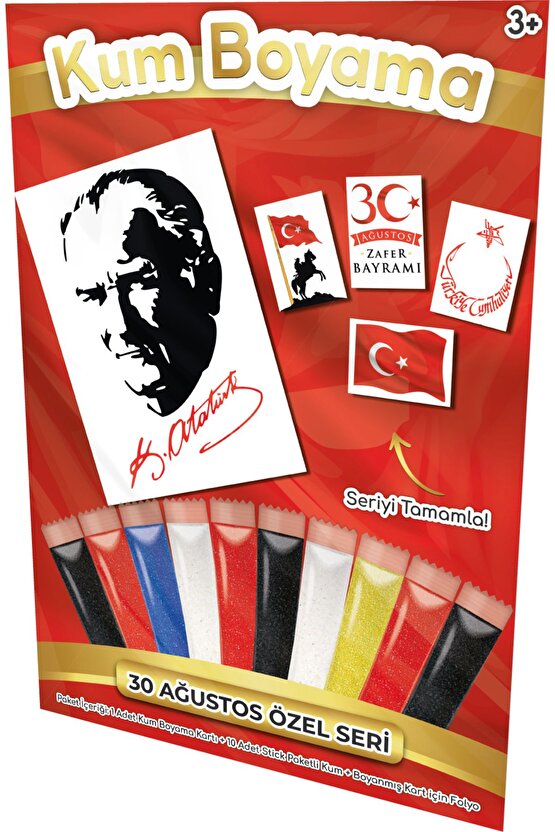 Atatürk | 30 Ağustos Özel Kum Boyama Aktivite Seti Tekli Paket