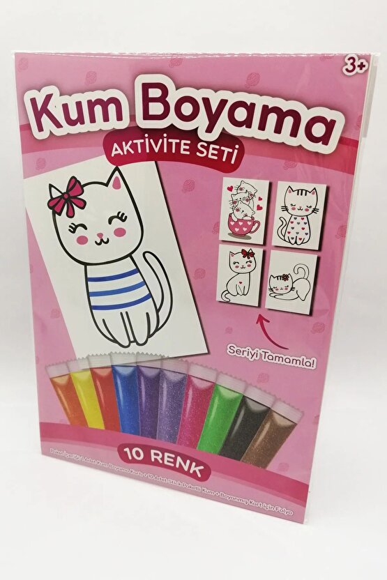 Çizgili Kedi | Kediler Kum Boyama Aktivite Seti Tekli Paket