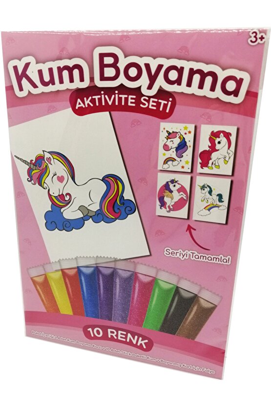 Neşeli Unicorn | Unicornlar Kum Boyama Aktivite Seti Tekli Paket
