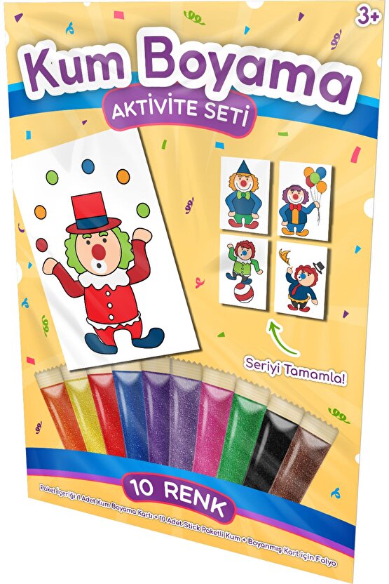 Jonglör Palyaço | Palyaçolar Kum Boyama Aktivite Seti Tekli Paket