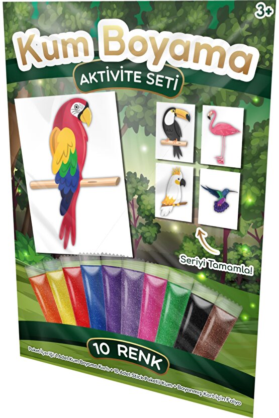 Ara Papağan | Egzotik Kuşlar Kum Boyama Aktivite Seti Tekli Paket
