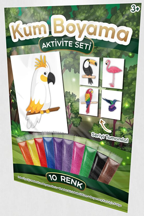Kakadoo | Egzotik Kuşlar Kum Boyama Aktivite Seti Tekli Paket
