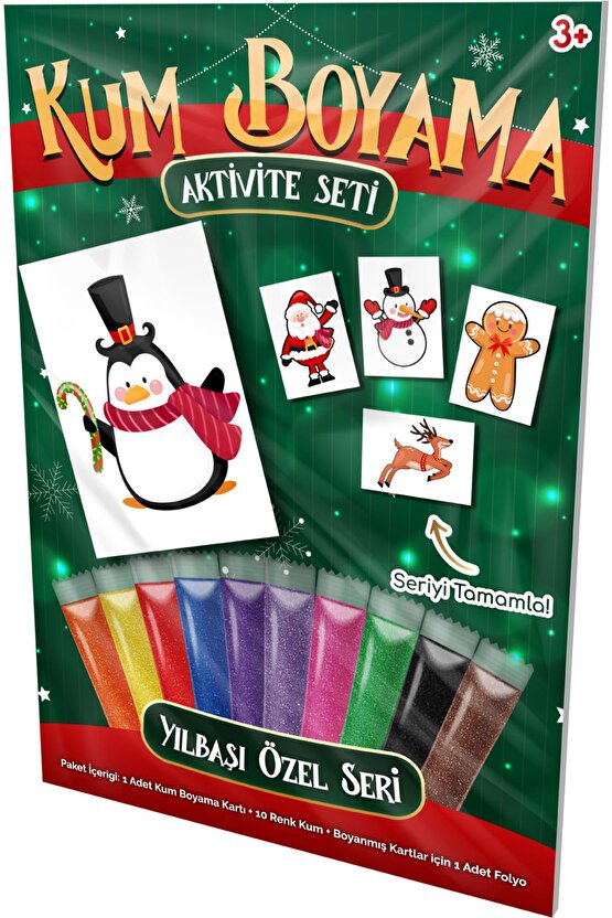 Sevimli Penguen | İş Makineleri Kum Boyama Aktivite Seti Tekli Paket