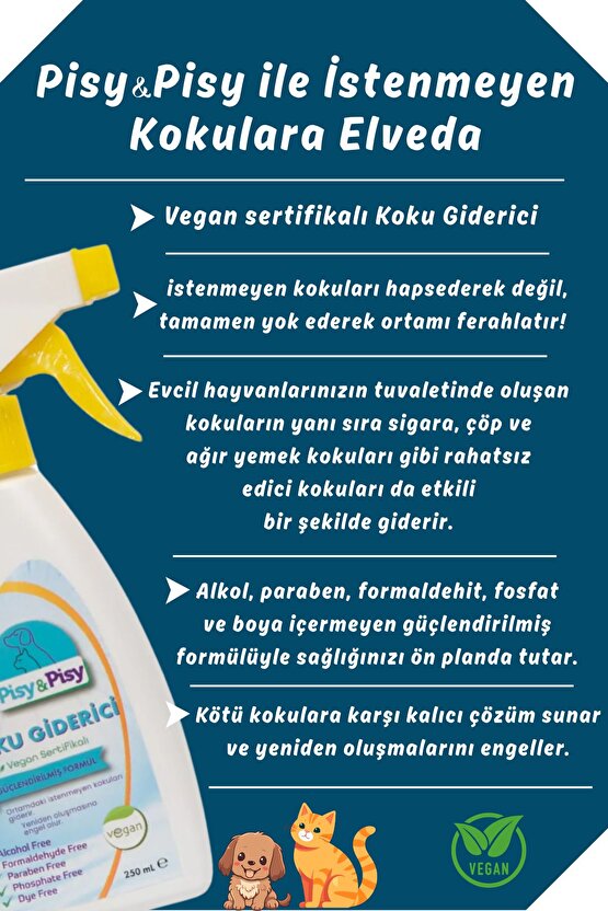 Pisy & Pisy Vegan Sertifikalı Koku Giderici