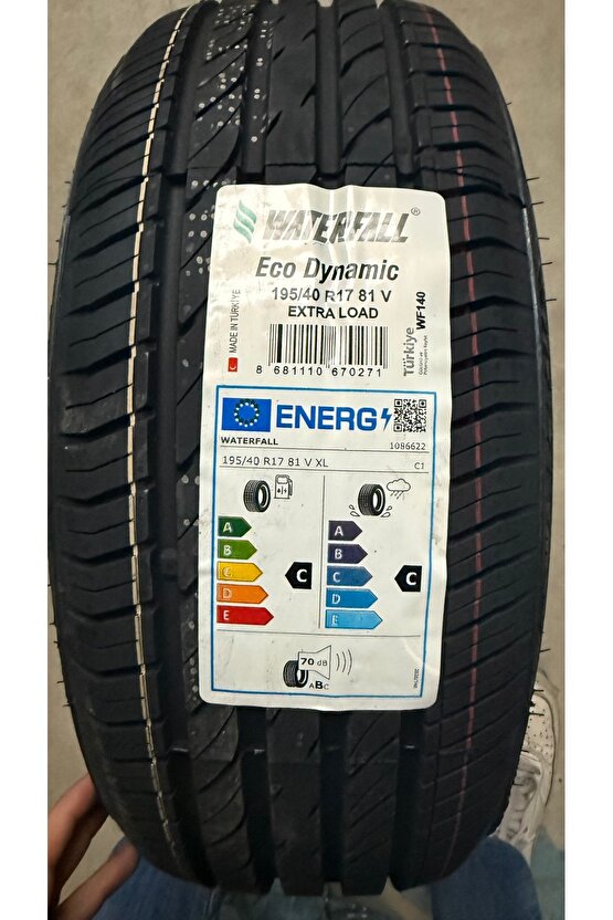 19540R17 81V ECO DYNAMİC WATERFALL YAZLIK LASTİK 2025 TARİHLİ