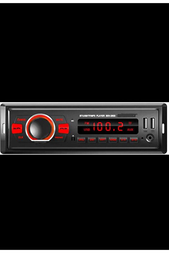 Dx-2600 Çift Usb Girişli Bluetooth Oto Teyp Araba Teybi Radyo Sd Aux Amfi Çıkışlı Kumandalı
