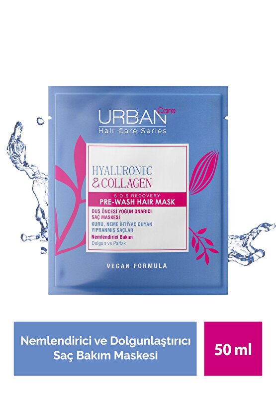 Hyaluronik Asit & Kolajen Kuru ve Cansız Saçlara Özel Duş Öncesi Saç Bakım Maskesi 2x50ml-vegan