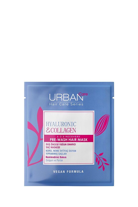 Hyaluronik Asit & Kolajen Kuru ve Cansız Saçlara Özel Duş Öncesi Saç Bakım Maskesi 2x50ml-vegan