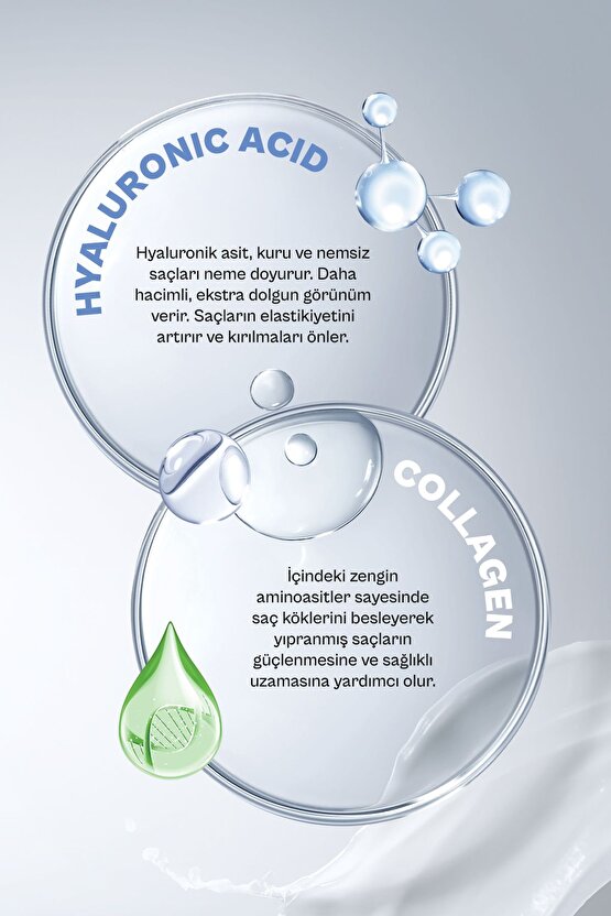 Hyaluronik Asit & Kolajen Kuru ve Cansız Saçlara Özel Duş Öncesi Saç Bakım Maskesi 2x50ml-vegan