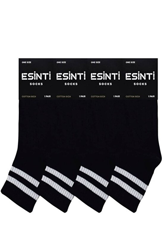 Esinti Siyah Çemberli Kolej Çorap 12li