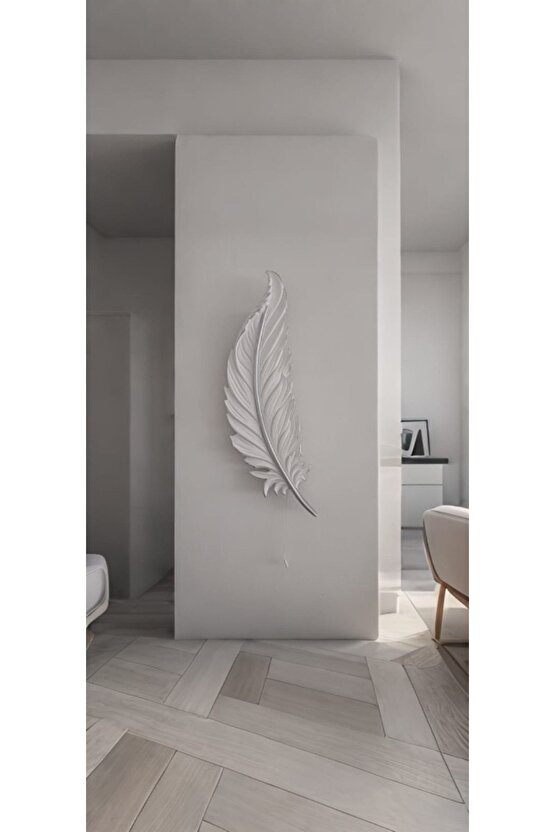 Tüy Aplik Led’li Pilli, Dekoratif Amaçlı Duvar Aydınlatma Süsü , 60 cm x 18 cm