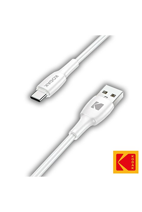 Android Için Type-C Şarj Kablosu Kaliteli Esnek Beyaz Hızlı Şarj 1 Metre Usb Kablo