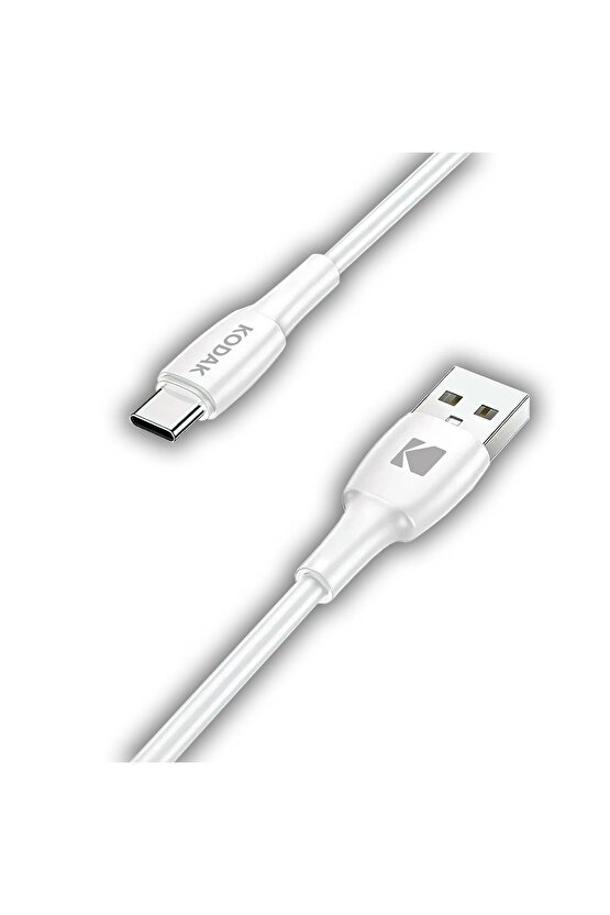 Android Için Type-C Şarj Kablosu Kaliteli Esnek Beyaz Hızlı Şarj 1 Metre Usb Kablo