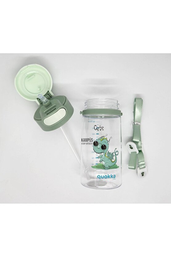 Quokka 450ml Yeşil Pipetli Askılı Matara