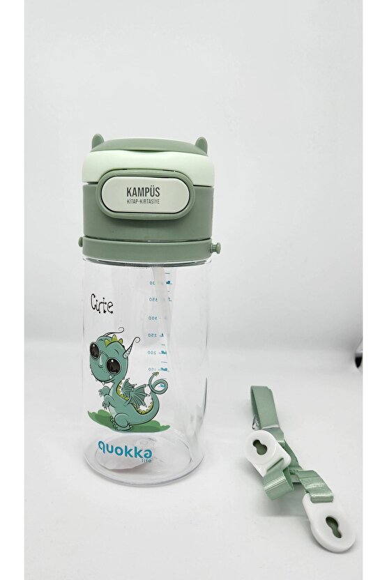 Quokka 450ml Yeşil Pipetli Askılı Matara
