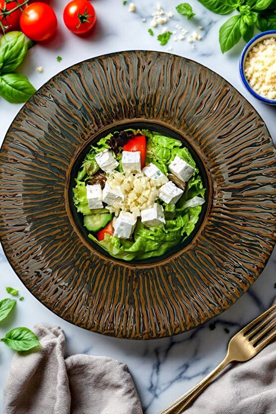 Mantra Porselen Makarna ve Salata Tabağı Çukur Dekoratif Tabak 28cm 1 Adet