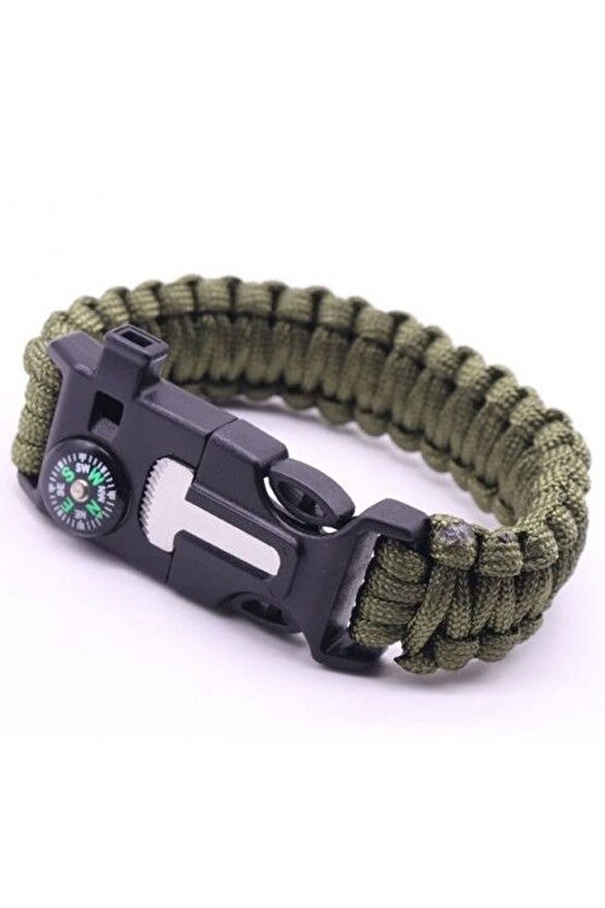 Acil Durum Taktiksel Paracord Hayatta Kalma Bilekliği Survival Çok Amaçlı Bileklik