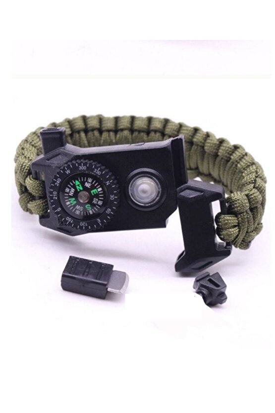 Paracord Bileklik- Pusulalı Led Işıklı Kamp Outdoor