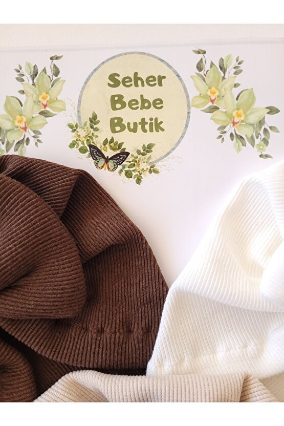 Kız Bebek & Çocuk Renkli Fiyonklu Bone 3Lü Set