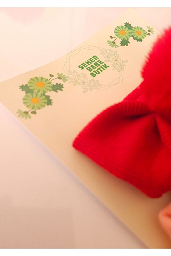 Kız Bebek & Çocuk PonPon Bandana Set - Peluş-Yumuşak-Esnek